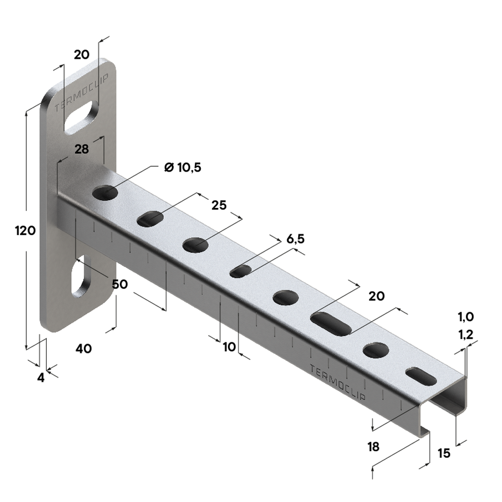 Чертеж Консоль TCA 28x18