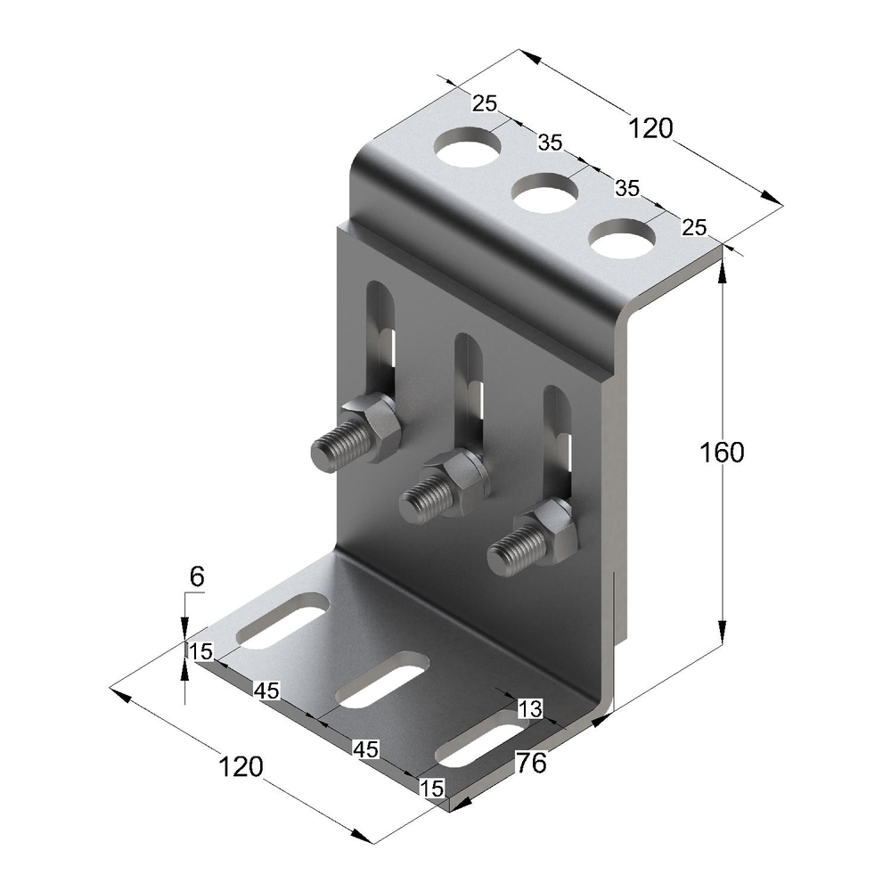 Чертеж Опора трубная L-образная регулируемая TFA L 73-326 6F