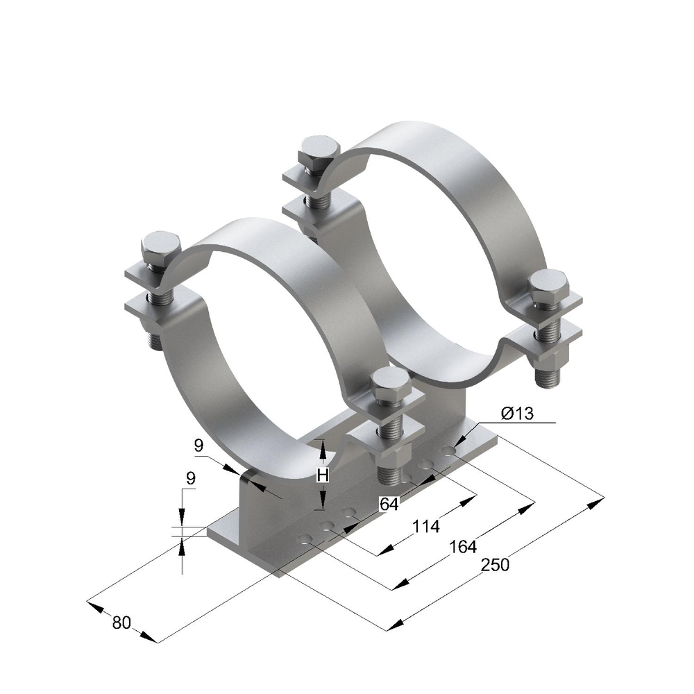 Чертеж Опора трубная TPF 1-2