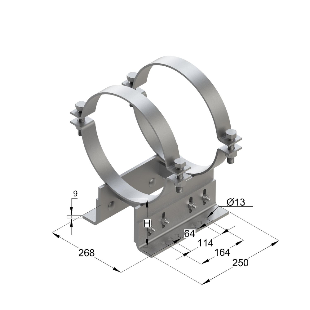 Чертеж Опора трубная регулируемая TPFA 2-2