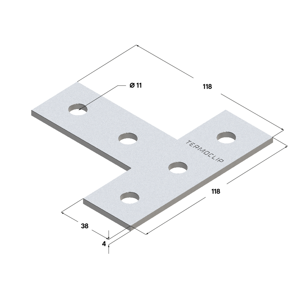 Чертеж Пластина соединительная Т-образная TCP T 38-41 4F5