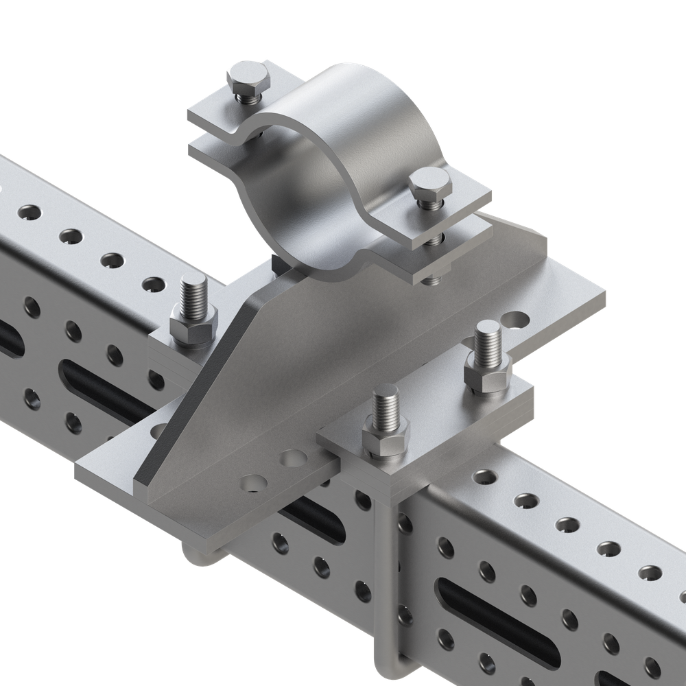 Применение Зажим направляющего трубной опоры TCG 50х100 6F М12