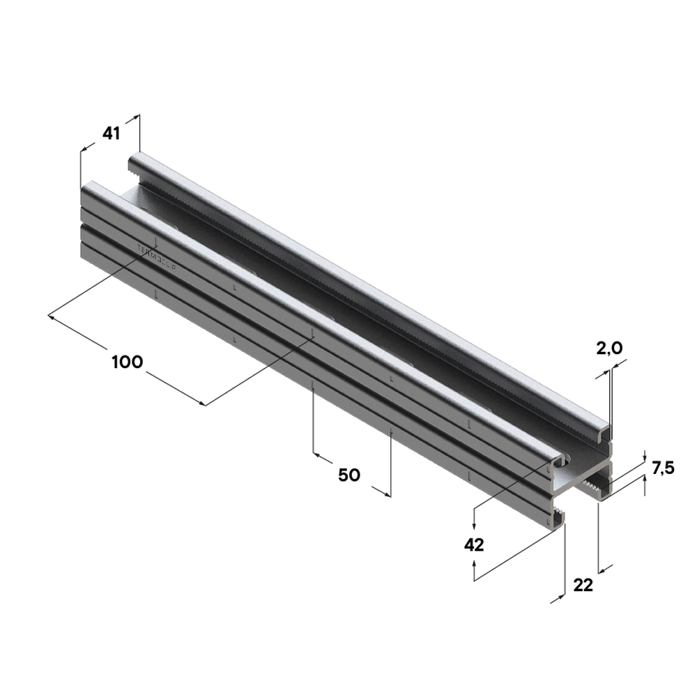 Чертеж Профиль TSC 41x42Dx1.5